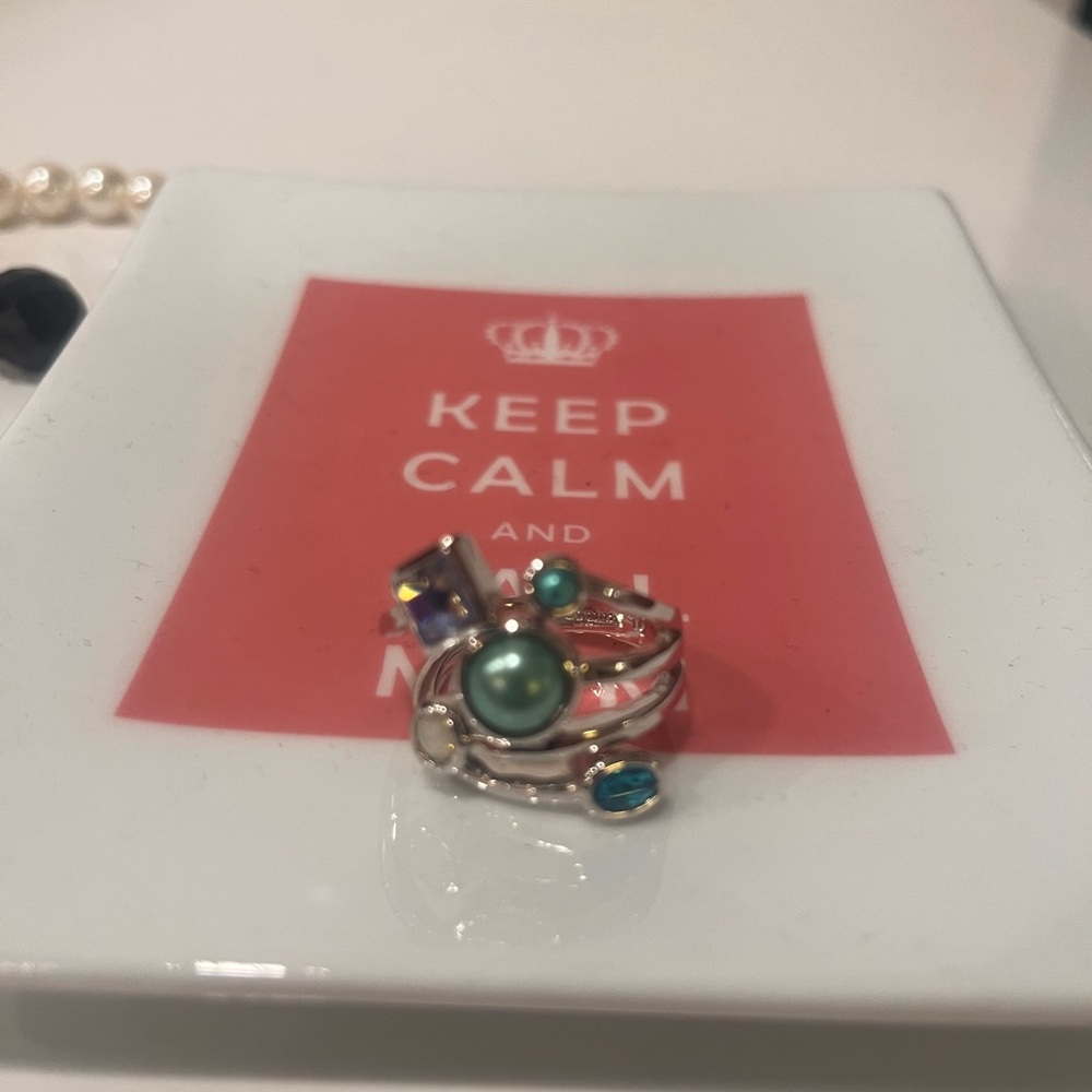 Elegant Multi-Color Gemstone Ring Set